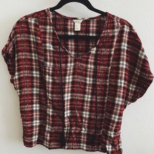 Plaid Loose Blouse